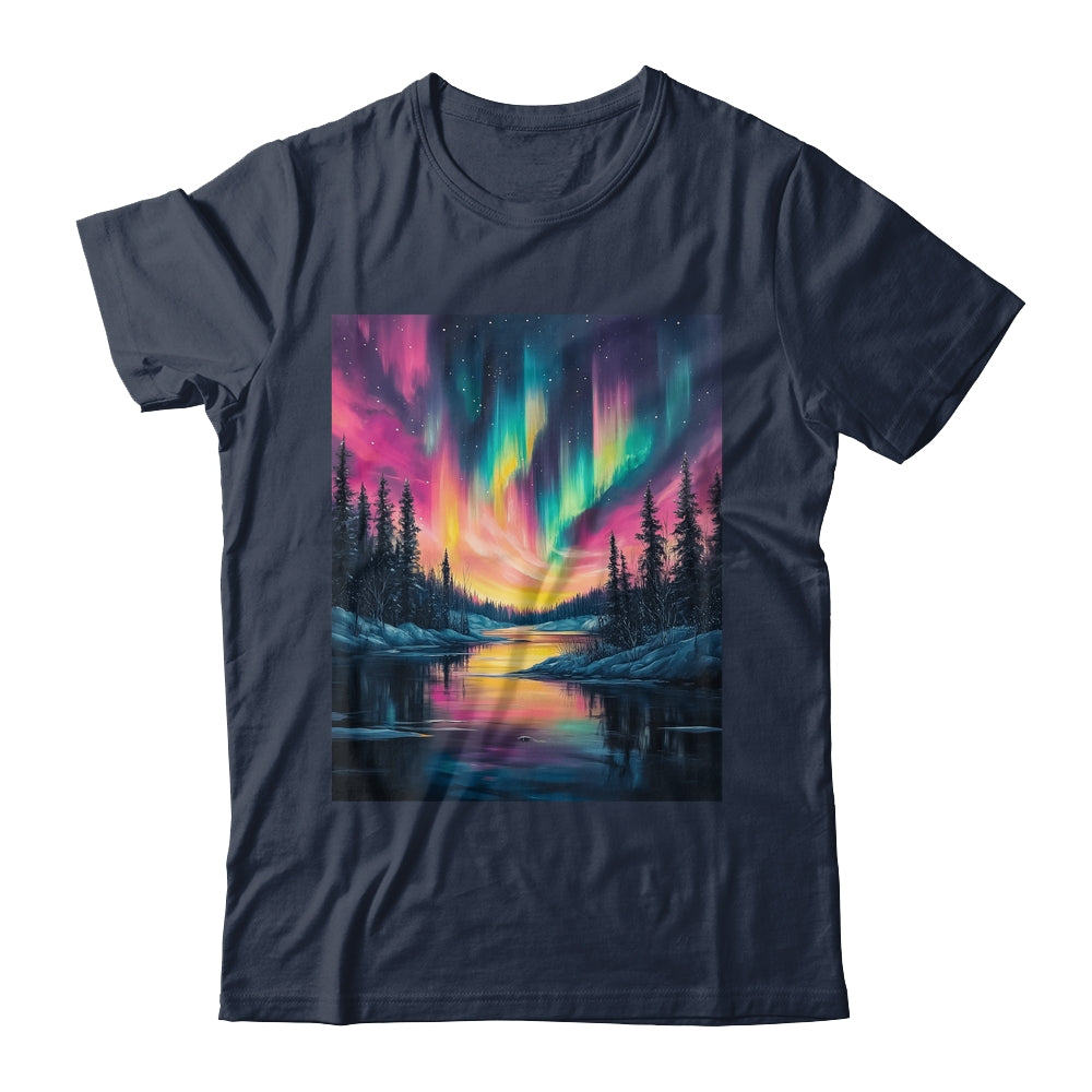 Alaska Landscape Aurora Borealis Northern Lights Vacation Shirt & Hoodie | teecentury