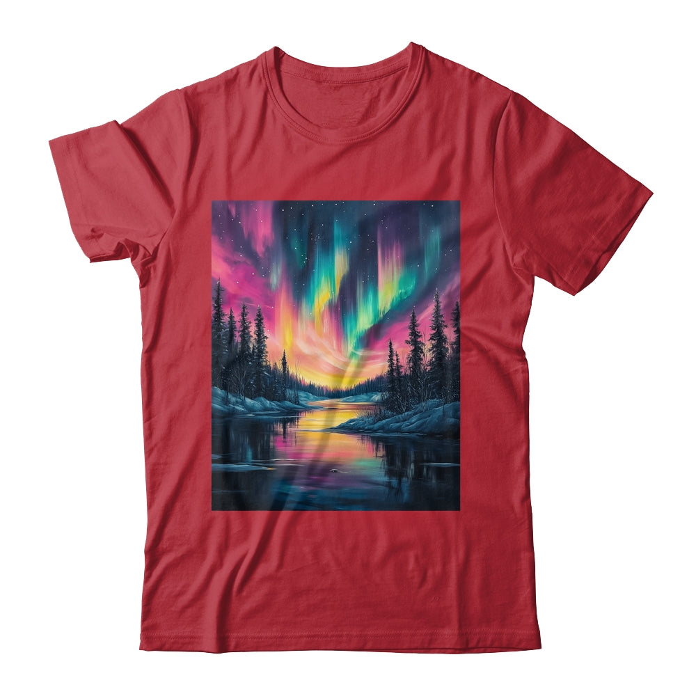 Alaska Landscape Aurora Borealis Northern Lights Vacation Shirt & Hoodie | teecentury