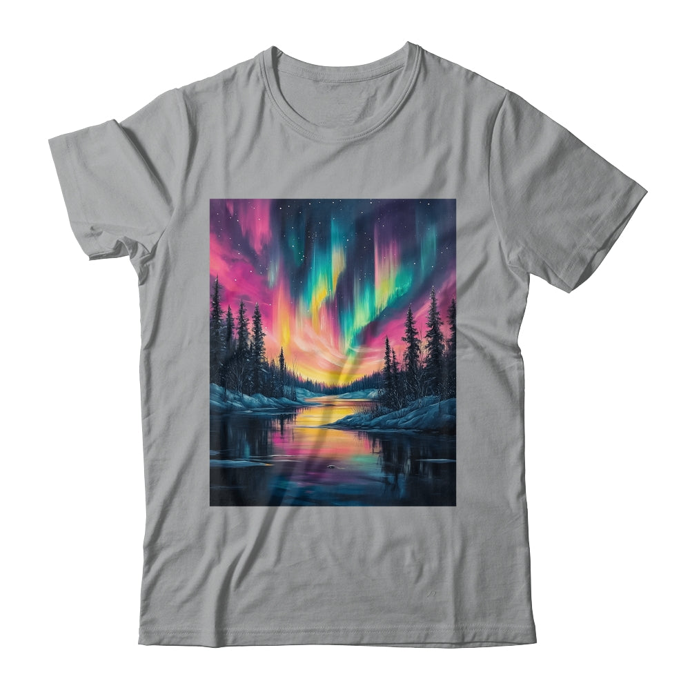Alaska Landscape Aurora Borealis Northern Lights Vacation Shirt & Hoodie | teecentury