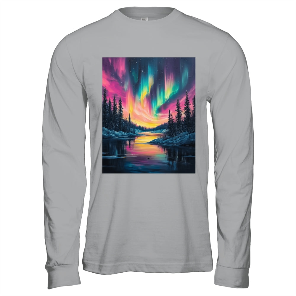 Alaska Landscape Aurora Borealis Northern Lights Vacation Shirt & Hoodie | teecentury