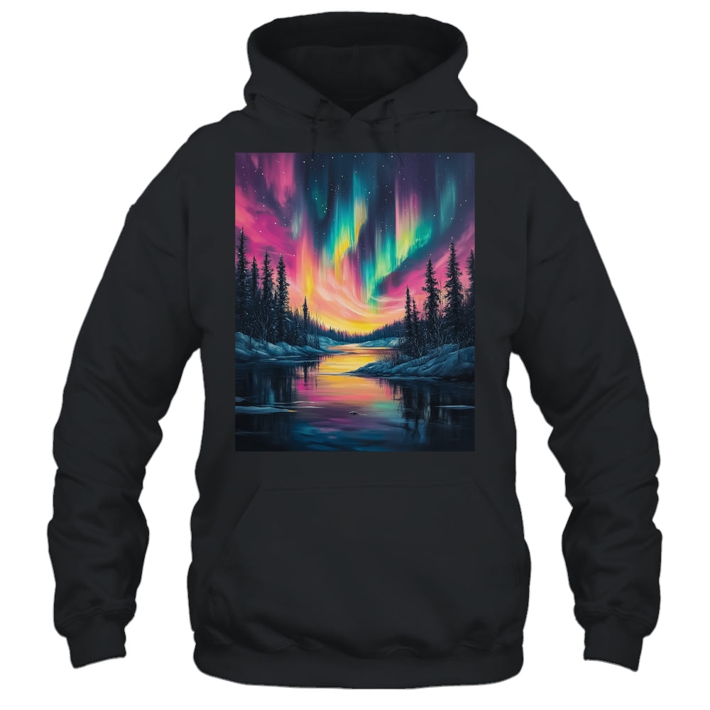 Alaska Landscape Aurora Borealis Northern Lights Vacation Shirt & Hoodie | teecentury