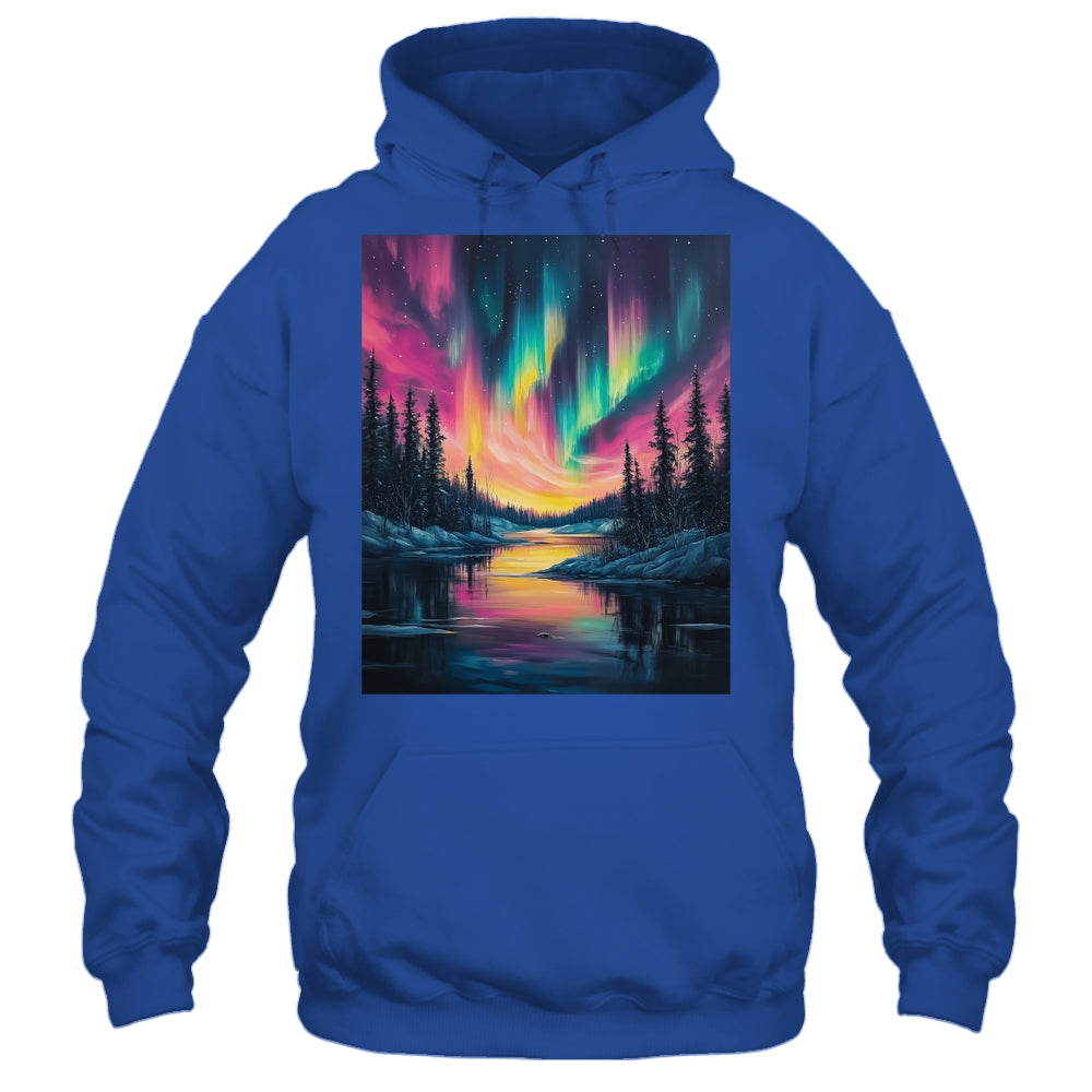 Alaska Landscape Aurora Borealis Northern Lights Vacation Shirt & Hoodie | teecentury