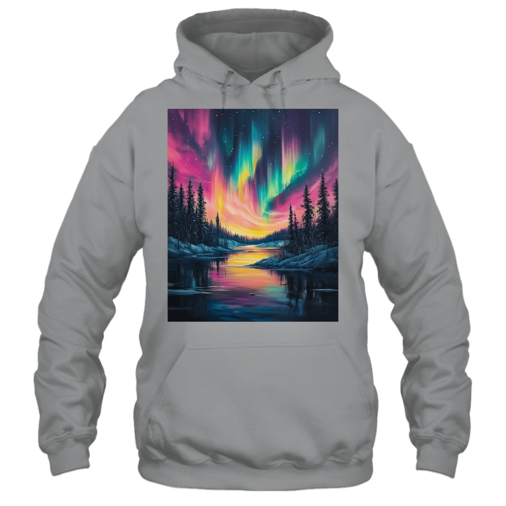 Alaska Landscape Aurora Borealis Northern Lights Vacation Shirt & Hoodie | teecentury