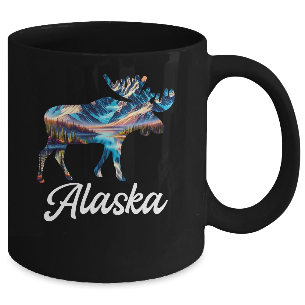 Alaska Mountains Moose Alaskan Lover Souvenir Vacation Trip Mug | teecentury
