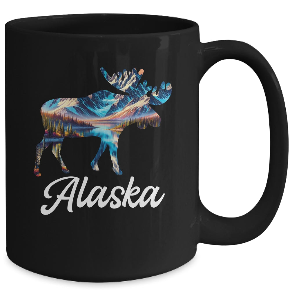 Alaska Mountains Moose Alaskan Lover Souvenir Vacation Trip Mug | teecentury
