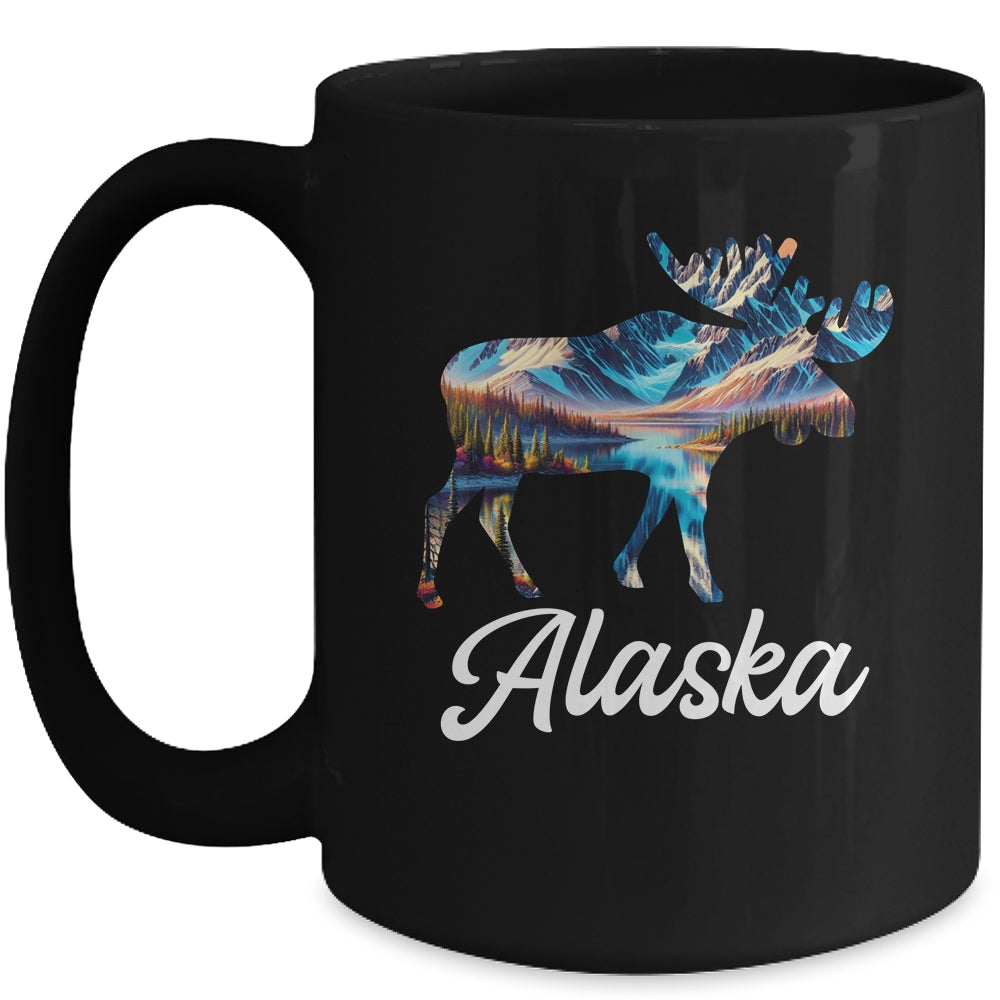 Alaska Mountains Moose Alaskan Lover Souvenir Vacation Trip Mug | teecentury