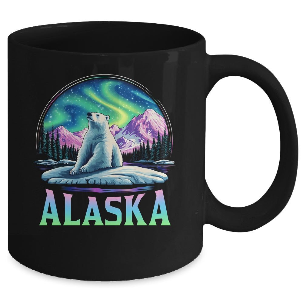 Alaska Northern Lights Aurora Viewing Bear Vacation Trip Mug | teecentury