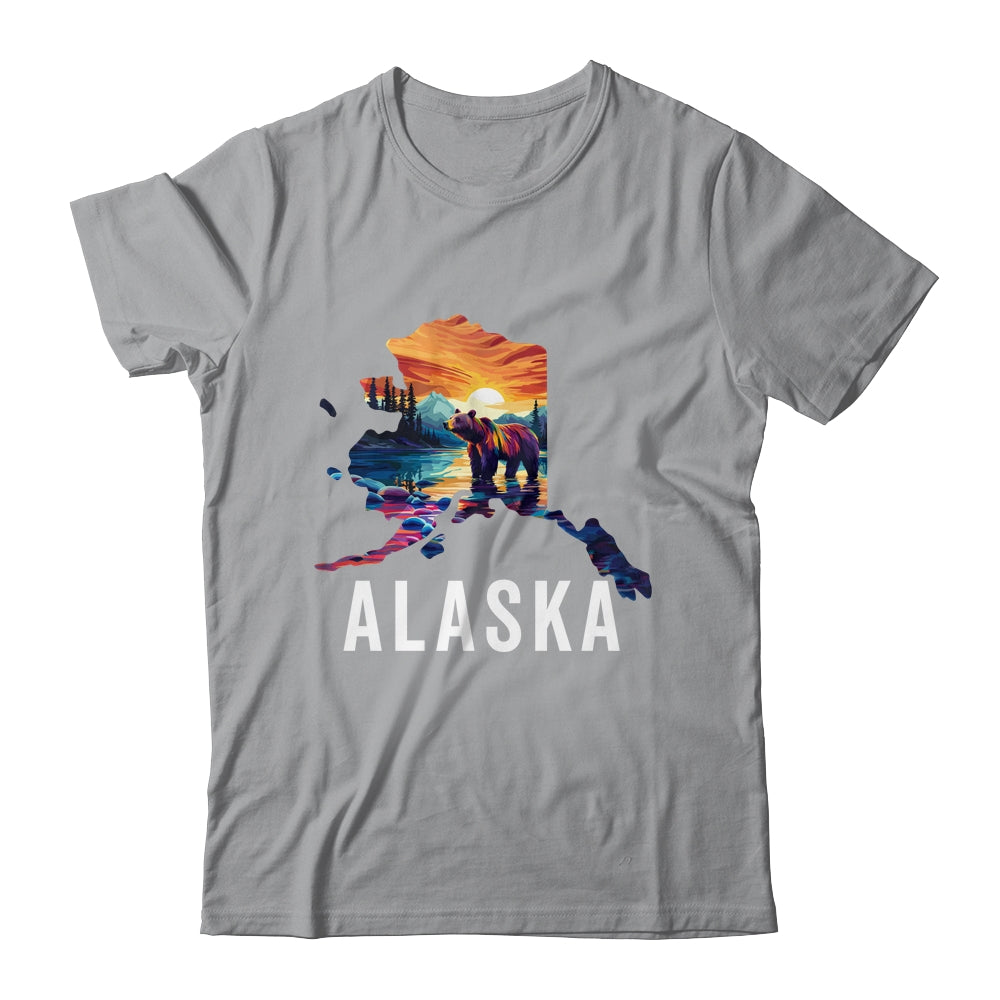 Alaskan Bear Animal Alaska Map Souvenirs Vacation Vintage Shirt & Hoodie | teecentury