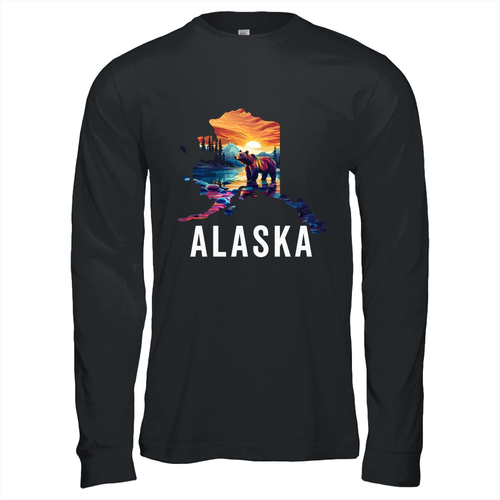 Alaskan Bear Animal Alaska Map Souvenirs Vacation Vintage Shirt & Hoodie | teecentury