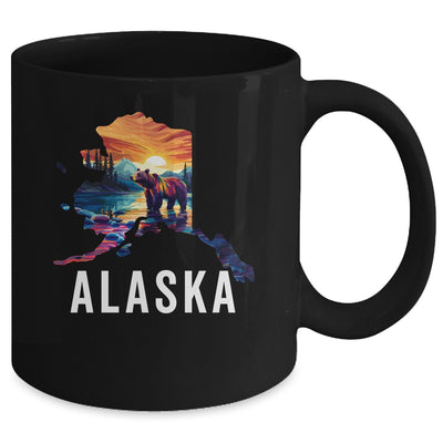 Alaskan Bear Animal Alaska Map Souvenirs Vacation Vintage Mug | teecentury