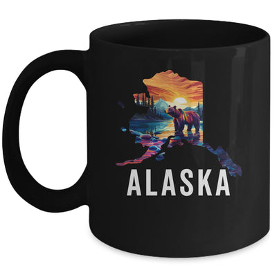 Alaskan Bear Animal Alaska Map Souvenirs Vacation Vintage Mug | teecentury