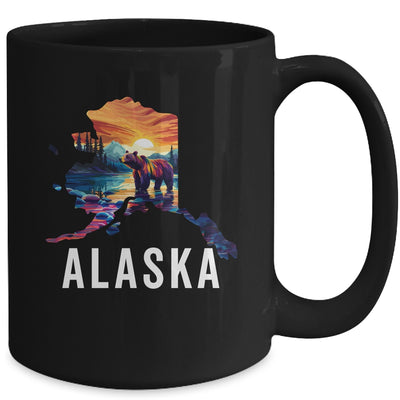 Alaskan Bear Animal Alaska Map Souvenirs Vacation Vintage Mug | teecentury