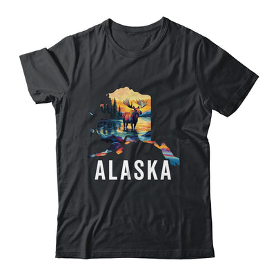Alaskan Moose Animal Alaska Map Souvenirs Vacation Vintage Shirt & Hoodie | teecentury