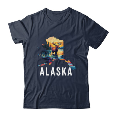 Alaskan Moose Animal Alaska Map Souvenirs Vacation Vintage Shirt & Hoodie | teecentury