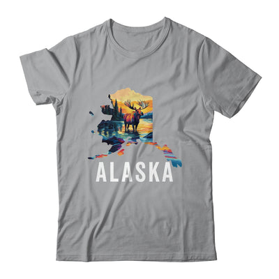 Alaskan Moose Animal Alaska Map Souvenirs Vacation Vintage Shirt & Hoodie | teecentury