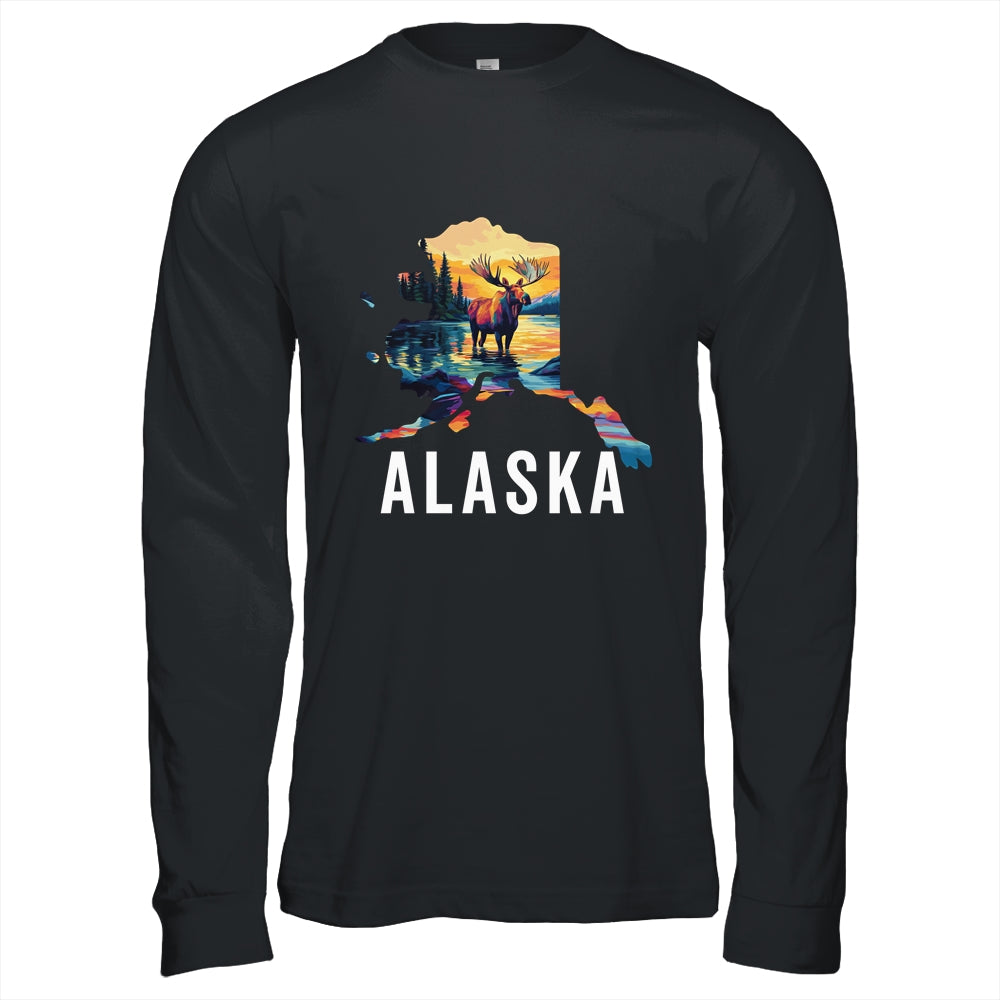 Alaskan Moose Animal Alaska Map Souvenirs Vacation Vintage Shirt & Hoodie | teecentury