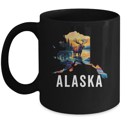 Alaskan Moose Animal Alaska Map Souvenirs Vacation Vintage Mug | teecentury