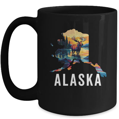 Alaskan Moose Animal Alaska Map Souvenirs Vacation Vintage Mug | teecentury