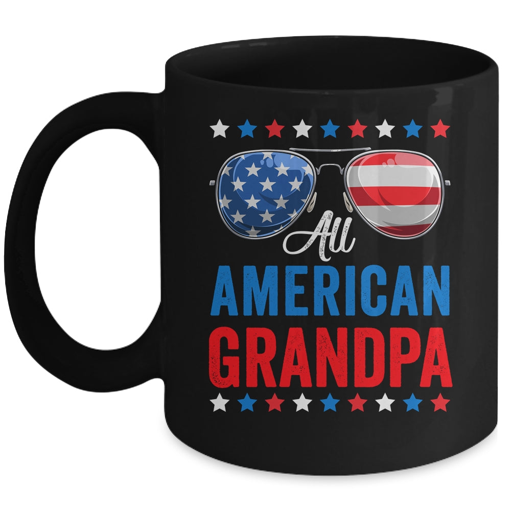 All American Grandpa 4th Of July Memorial Day Matching Mug | teecentury