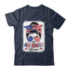 All American Mama Proud Mom Messy Bun Patriotic 4th Of July Shirt & Tank Top | teecentury