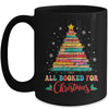 All Booked For Christmas Book Christmas Tree Lights Mug | teecentury