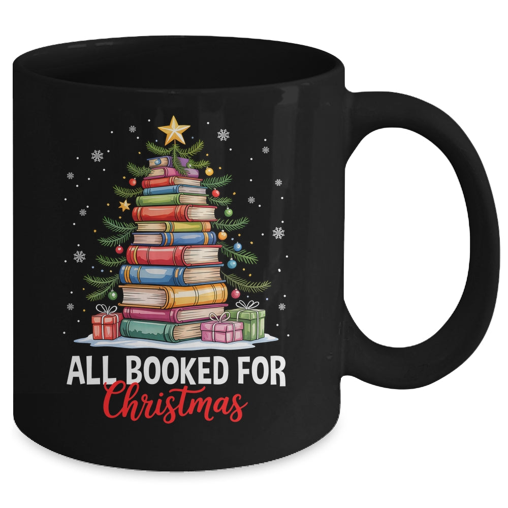 All Booked For Christmas Coquette Books Teacher Xmas Tree Mug | teecentury