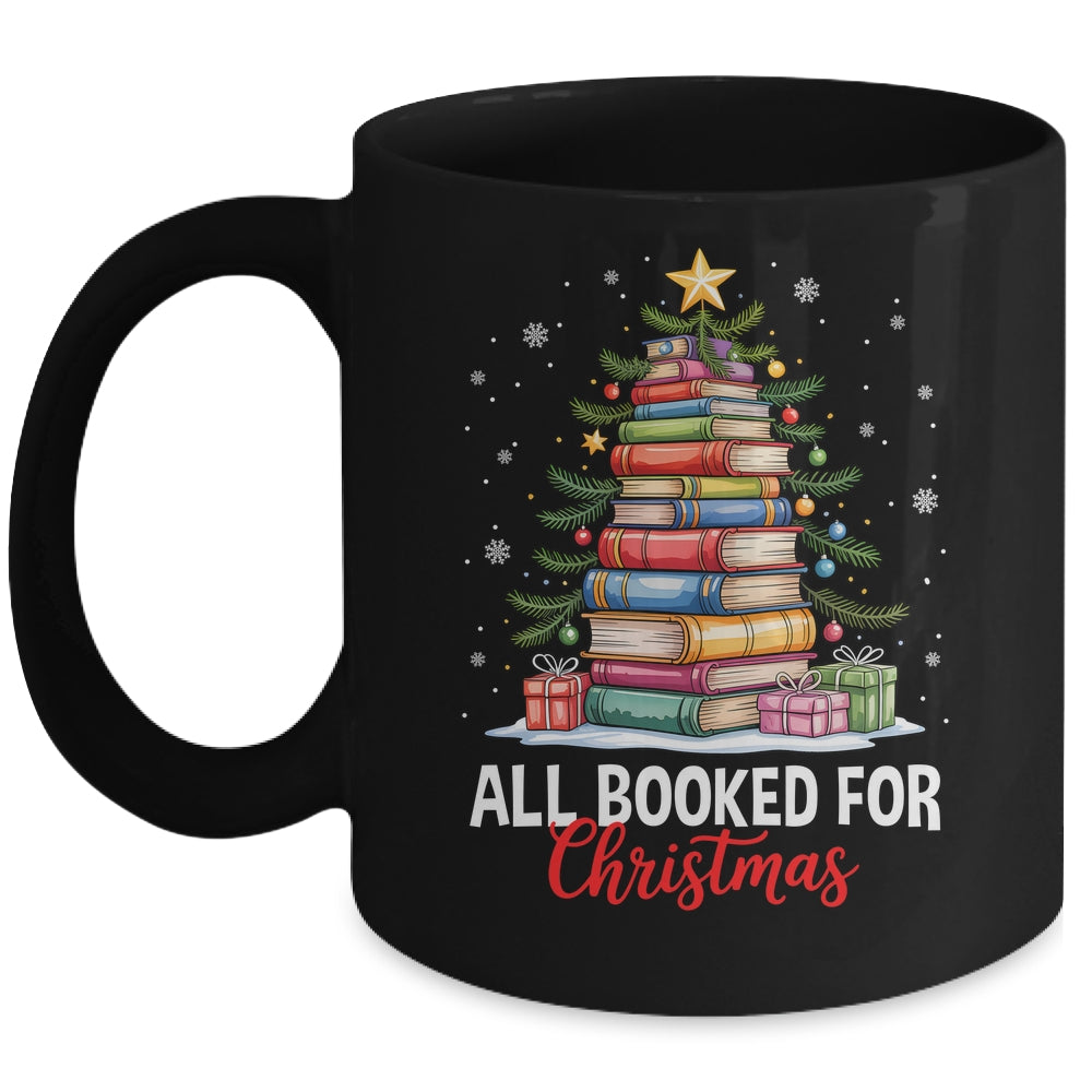 All Booked For Christmas Coquette Books Teacher Xmas Tree Mug | teecentury