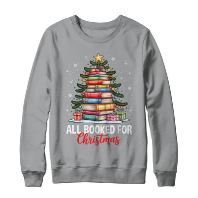 All Booked For Christmas Coquette Books Teacher Xmas Tree Shirt & Sweatshirt | teecentury