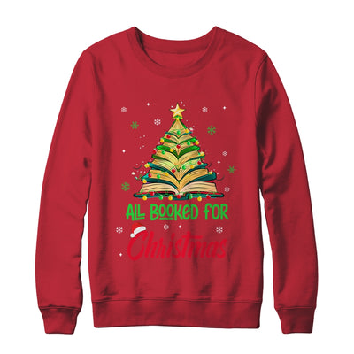 All Booked For Christmas Vintage Librarian Xmas Tree Lights Shirt & Sweatshirt | teecentury