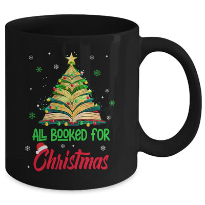 All Booked For Christmas Vintage Librarian Xmas Tree Lights Mug | teecentury