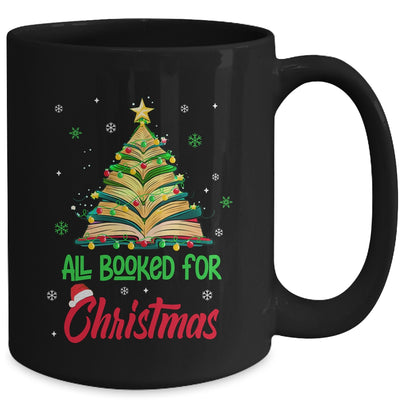 All Booked For Christmas Vintage Librarian Xmas Tree Lights Mug | teecentury