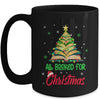 All Booked For Christmas Vintage Librarian Xmas Tree Lights Mug | teecentury