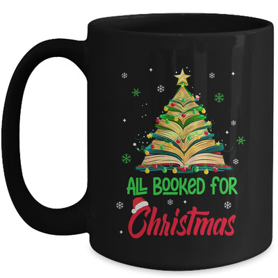 All Booked For Christmas Vintage Librarian Xmas Tree Lights Mug | teecentury