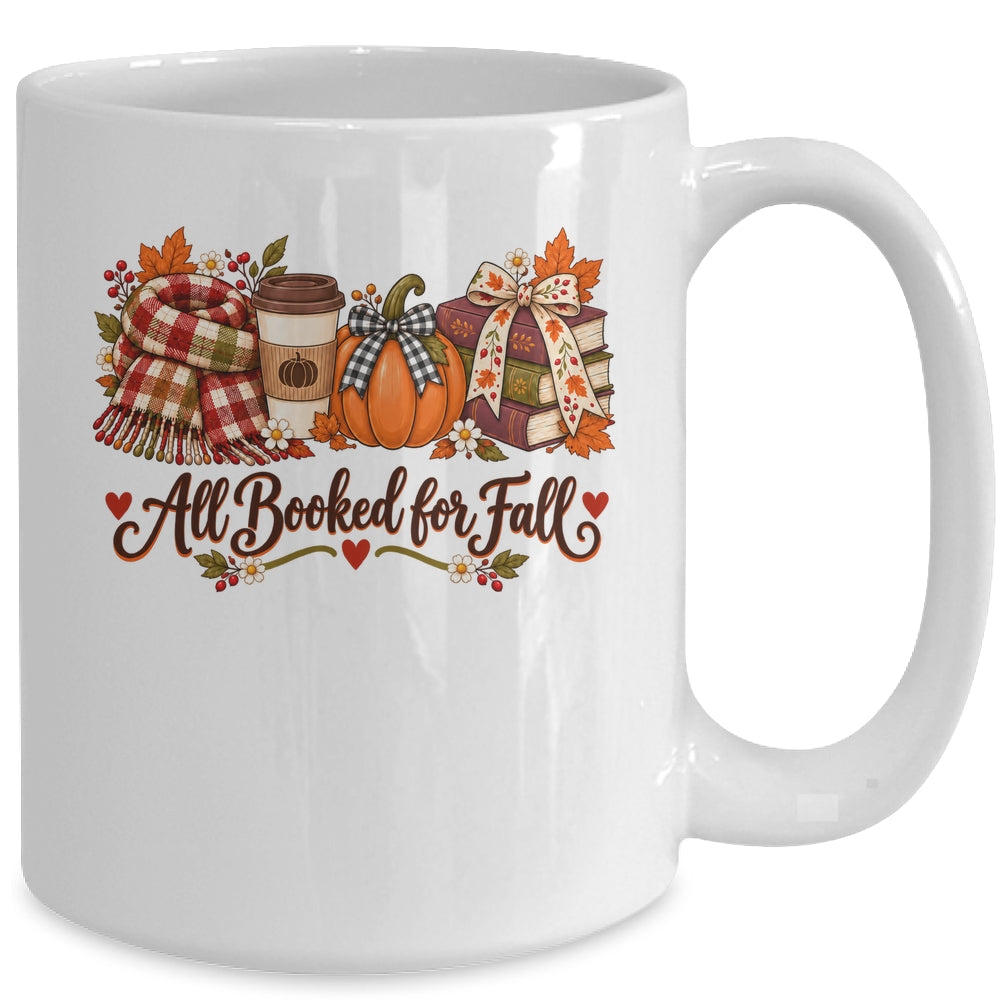 All Booked For Fall Book Lover Autumn Reading Pumpkin Coffee Mug | teecentury