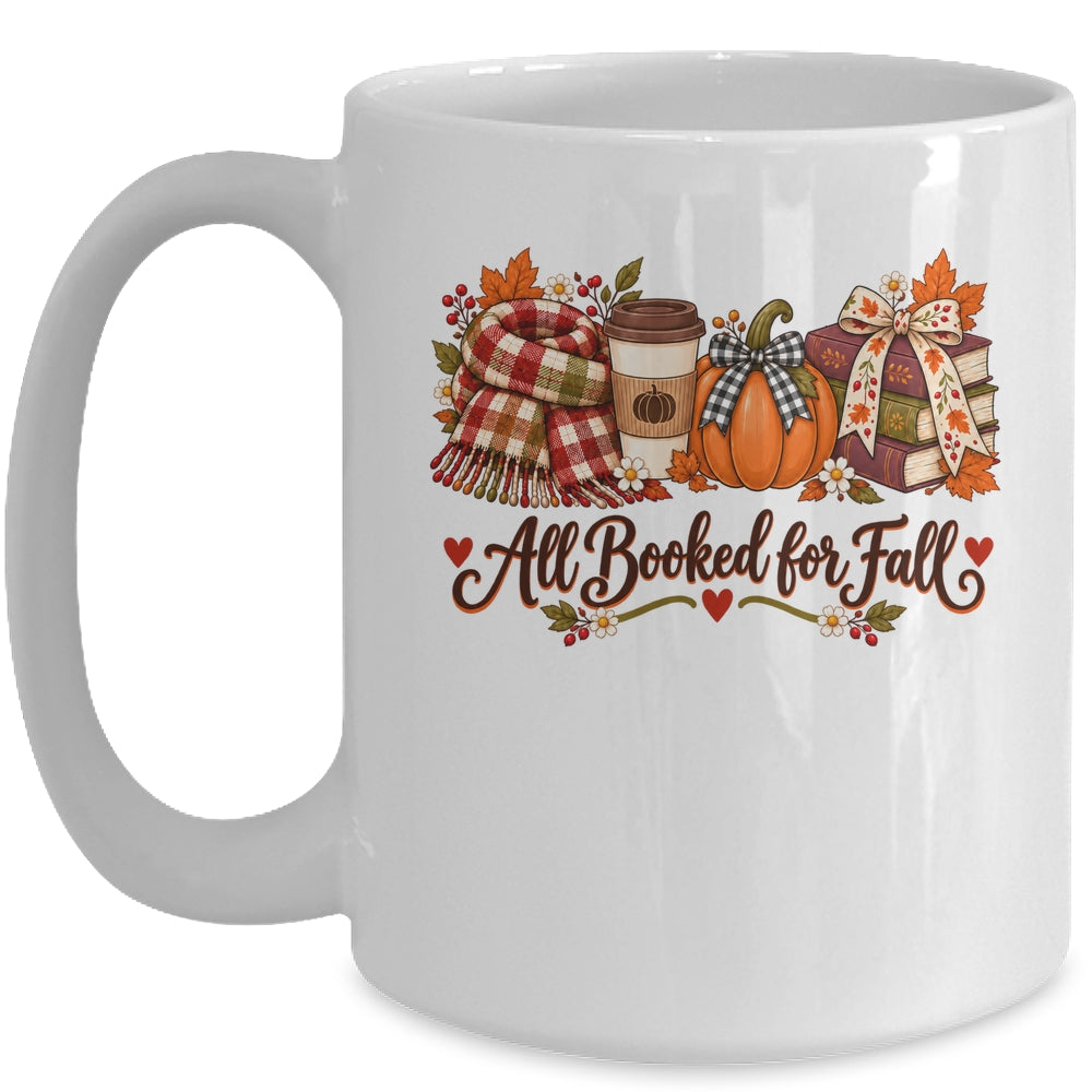 All Booked For Fall Book Lover Autumn Reading Pumpkin Coffee Mug | teecentury