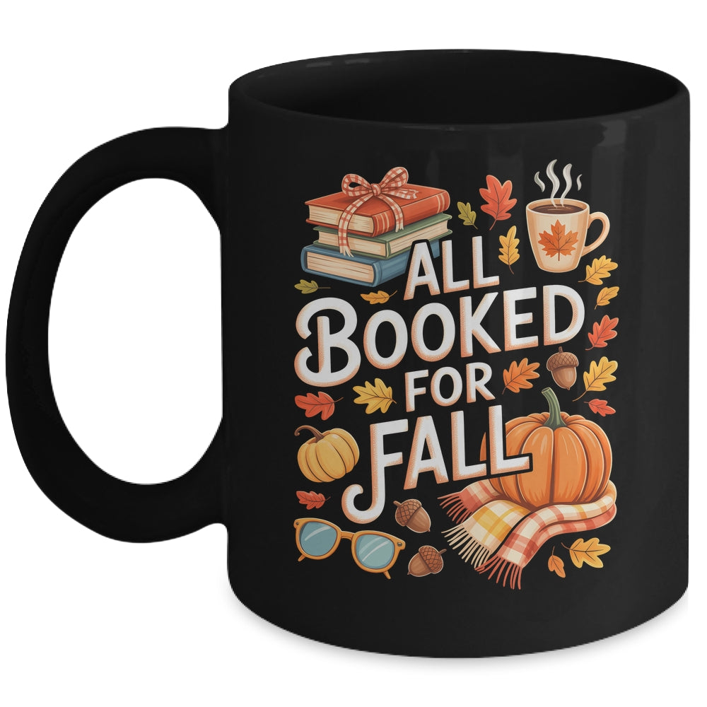 All Booked For Fall Cute Book Lover Autumn Reading Bookish Mug | teecentury