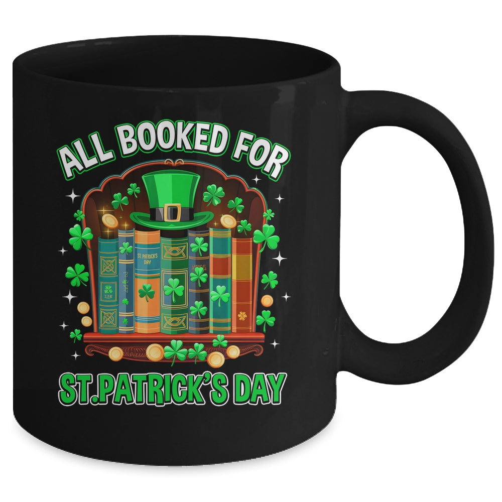 All Booked For St Patricks Day Shamrock Librarian Book Lover Mug | teecentury