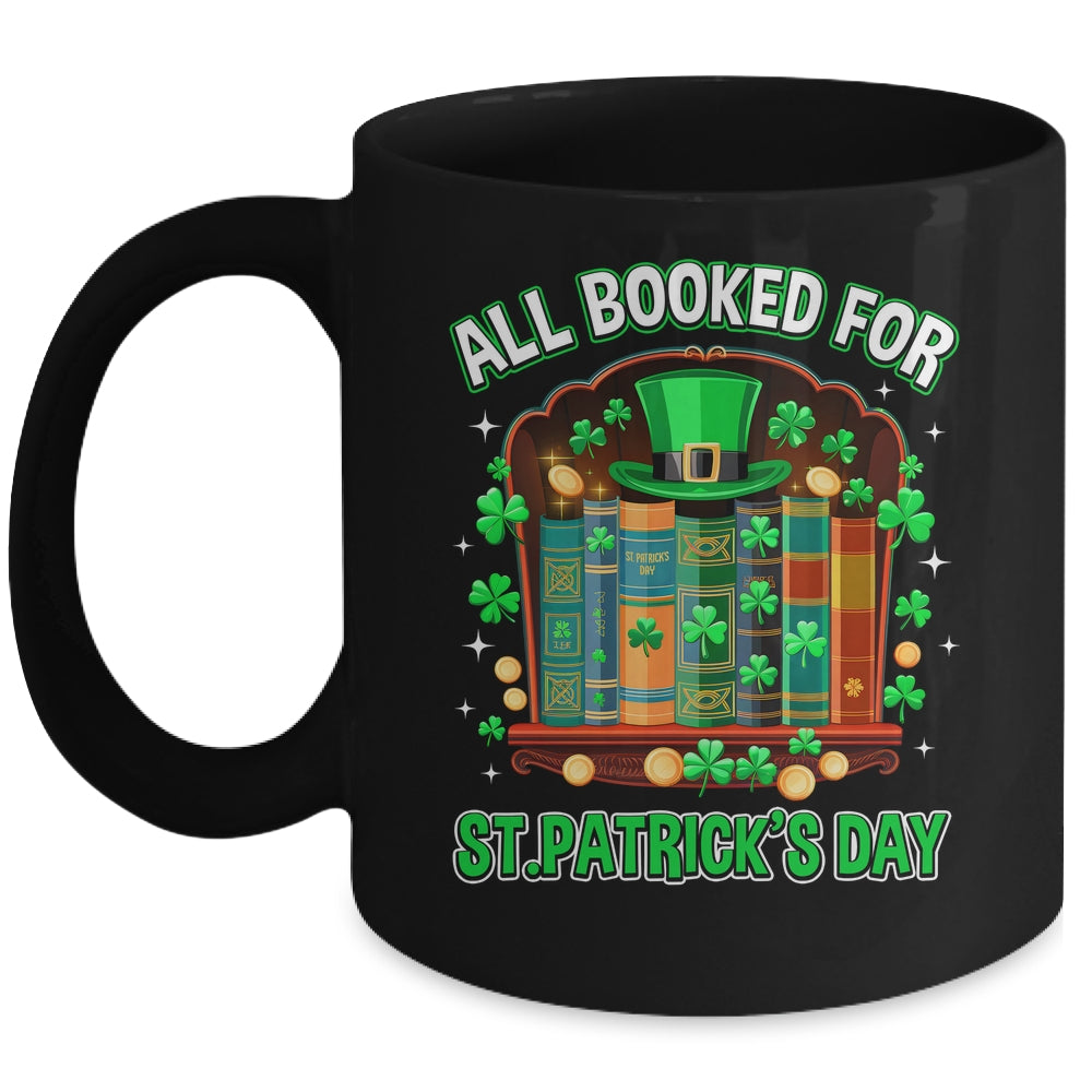 All Booked For St Patricks Day Shamrock Librarian Book Lover Mug | teecentury