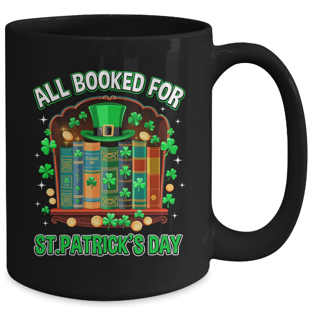 All Booked For St Patricks Day Shamrock Librarian Book Lover Mug | teecentury