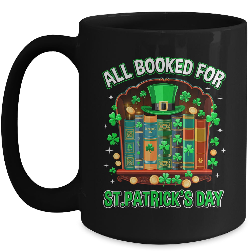 All Booked For St Patricks Day Shamrock Librarian Book Lover Mug | teecentury
