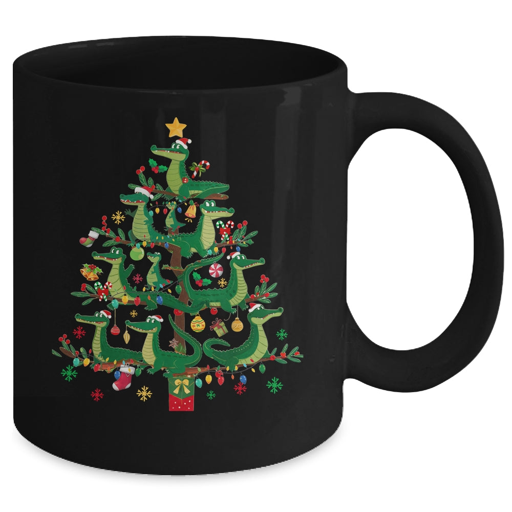 Alligator Lover Xmas Matching Santa Alligator Christmas Tree Mug | teecentury