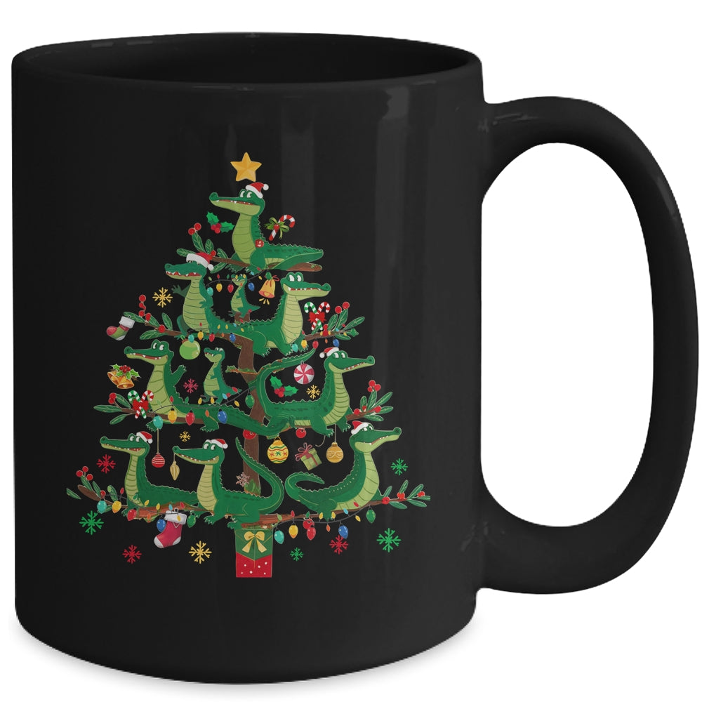 Alligator Lover Xmas Matching Santa Alligator Christmas Tree Mug | teecentury