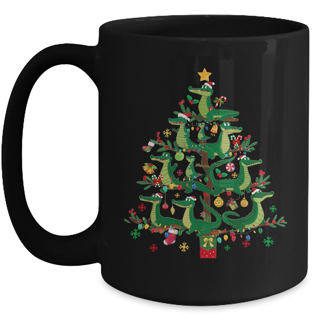 Alligator Lover Xmas Matching Santa Alligator Christmas Tree Mug | teecentury