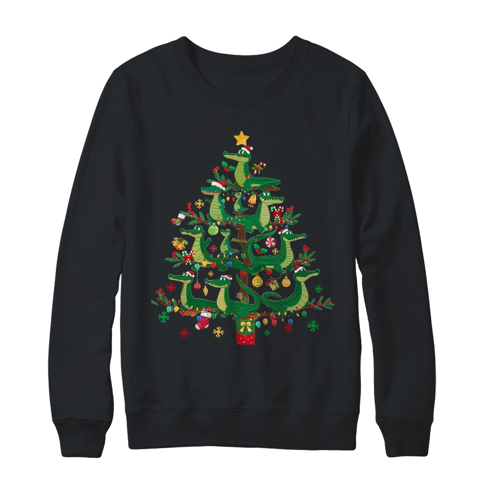 Alligator Lover Xmas Matching Santa Alligator Christmas Tree Shirt & Sweatshirt | teecentury