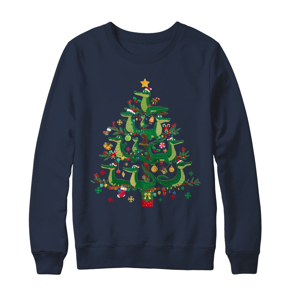 Alligator Lover Xmas Matching Santa Alligator Christmas Tree Shirt & Sweatshirt | teecentury
