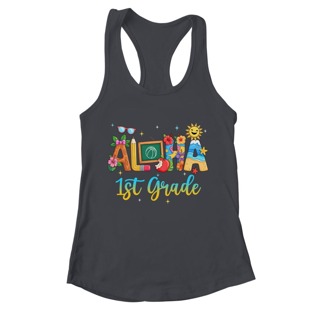 Aloha 1st Grade Teacher Life Summer Vacation School Beach Shirt & Tank Top | teecentury