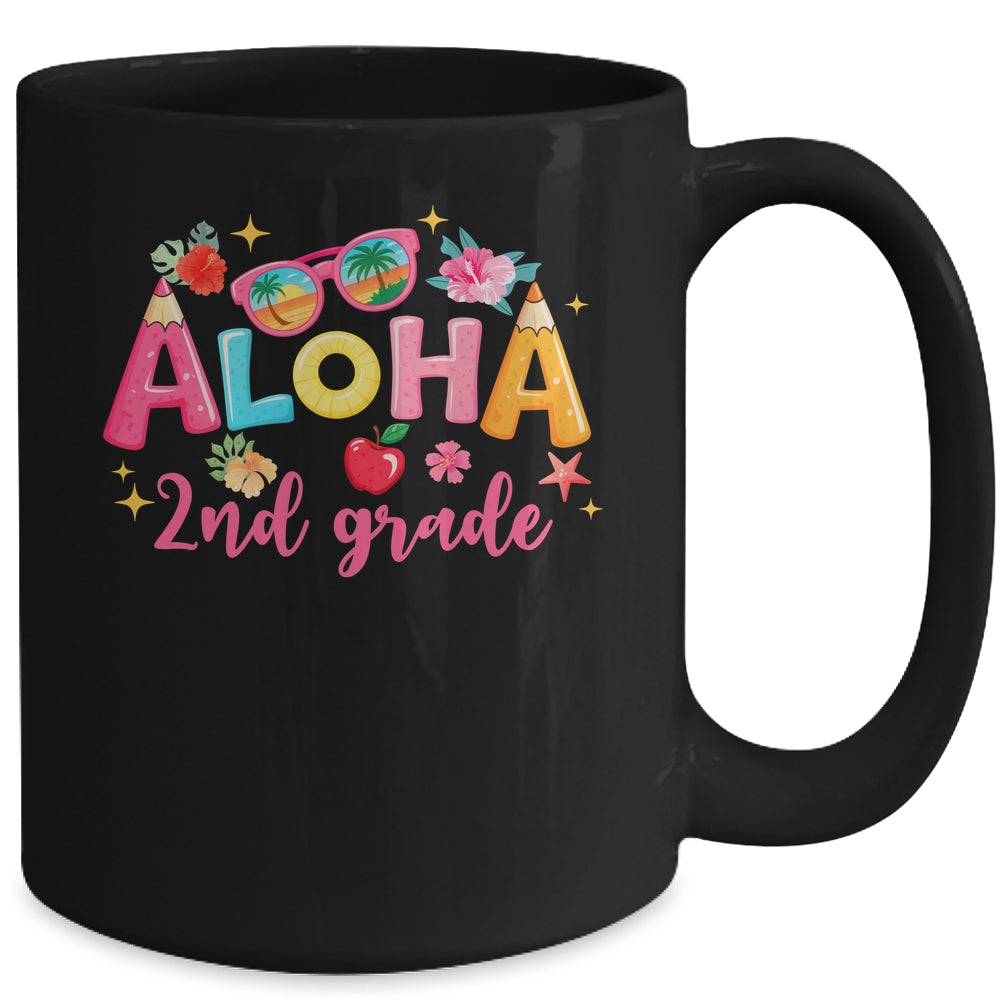 Aloha 2nd Grade Summer Vacation Beach Teacher School Student Mug | teecentury