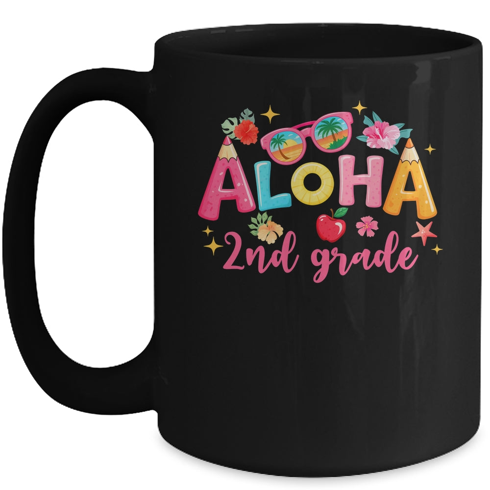 Aloha 2nd Grade Summer Vacation Beach Teacher School Student Mug | teecentury