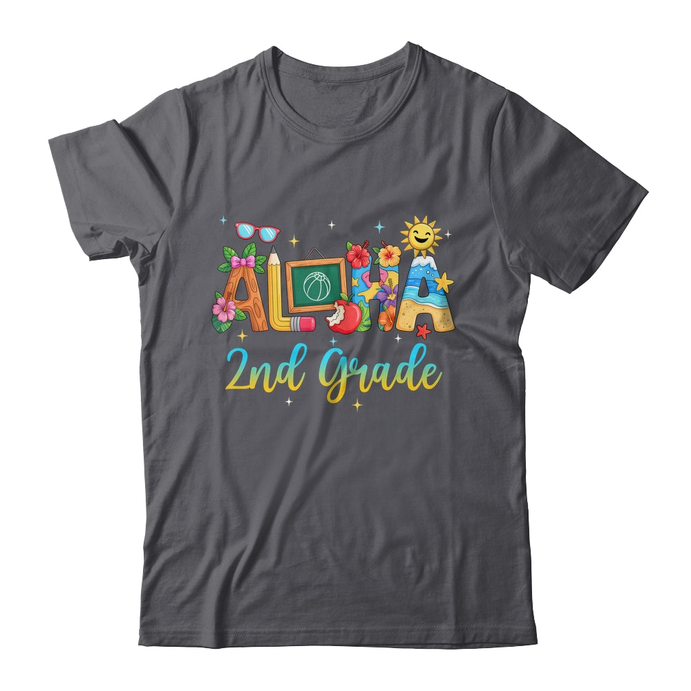 Aloha 2nd Grade Teacher Life Summer Vacation School Beach Shirt & Tank Top | teecentury