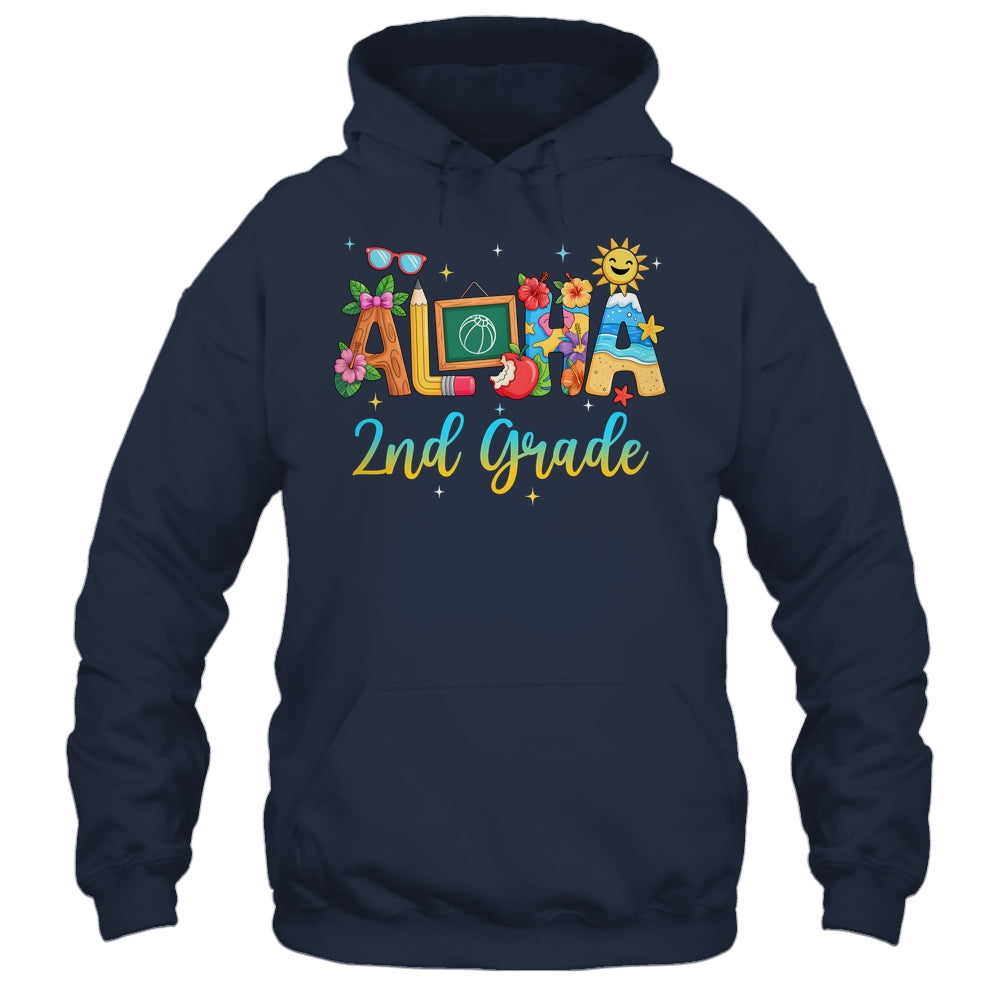 Aloha 2nd Grade Teacher Life Summer Vacation School Beach Shirt & Tank Top | teecentury